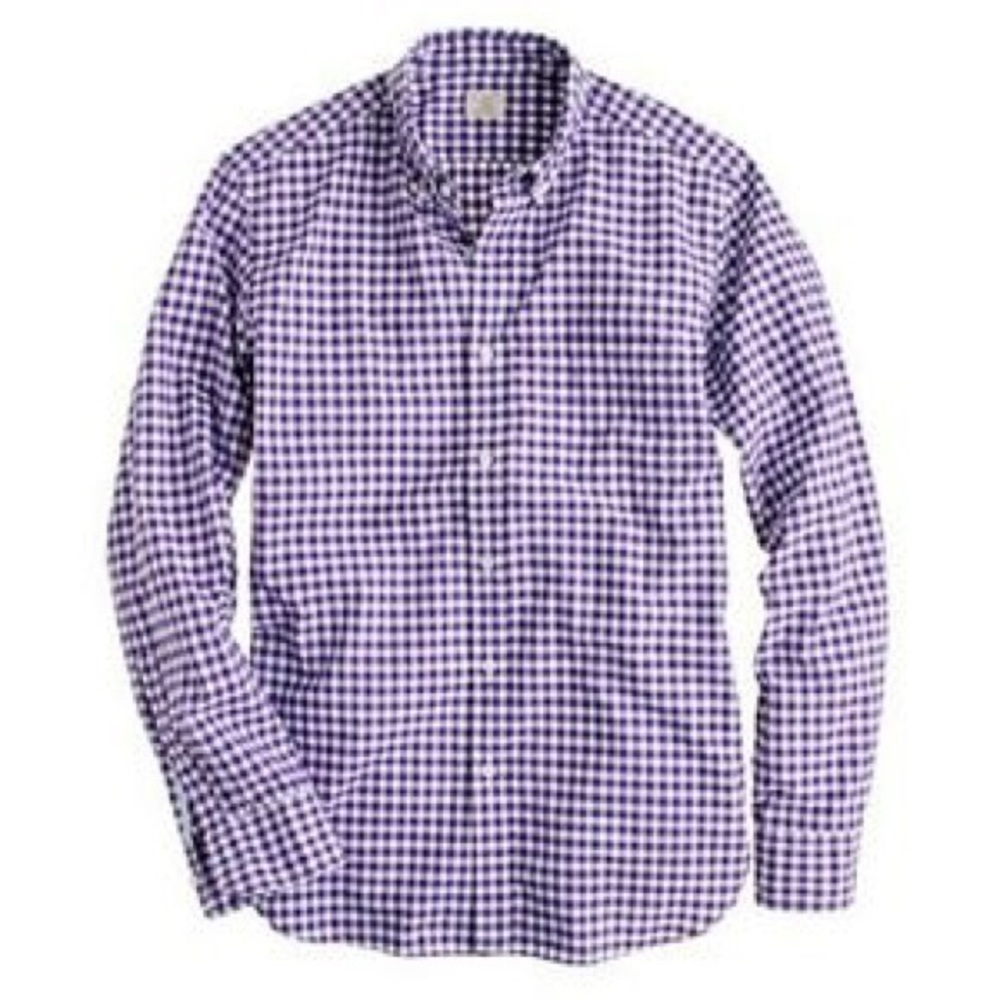 J. Crew The Perfect Shirt in Purple Gingham